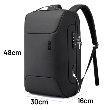Anti-theft backpack Bange waterproof for laptop up to 15.6" multifunctional Black