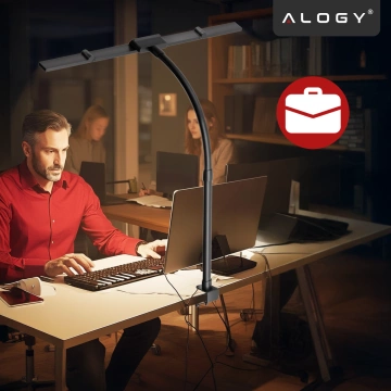 Alogy DeskPro™ LED Desk Lamp with Foldable Design, Adjustable Brightness, and Full Spectrum Light, with Desktop Mount, Eye Protection