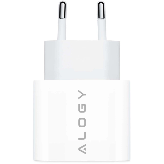 Schnelles 30-W-USB-C-Wandladegerät USB Typ C GaN PD für iPhone Alogy Cube Weißes USB-C-Kabel 1 m
