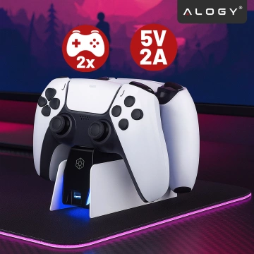 Dvojitá dokovacia stanica pre ovládač PlayStation 5 PS5 Pad White