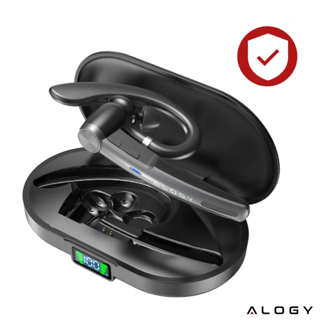 Kabelloses Headset für Bluetooth 4.0-Anrufe, Auto-Headset mit Display V8 Schwarz