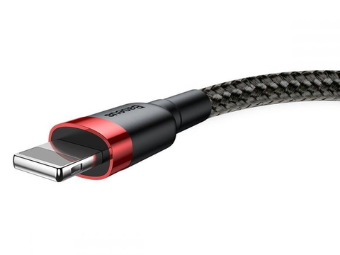 2m Baseus Keviar USB Lightning kabel pro iPhone iPad iPod 1,5A černá a červená