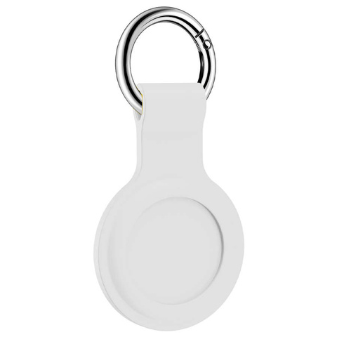 Alogy silicone case keychain with carabiner for Apple AirTag White