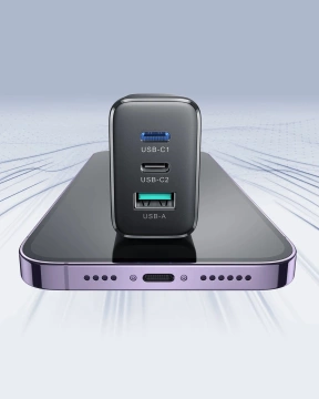 Joyroom 2x USB-C USB-A 32W rýchlonabíjačka - Čierna
