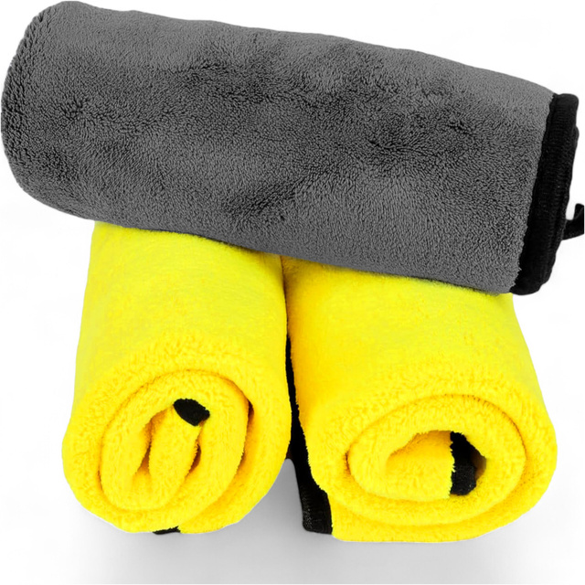 3x Double-sided car towel 30x60 cm velour Microfiber for washing drying cars Alogy Car Detailing cloth