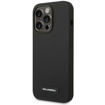 Etui Karl Lagerfeld KLHMP14XSLMP1K do iPhone 14 Pro Max 6,7" hardcase Silicone Plaque Magsafe czarny/black