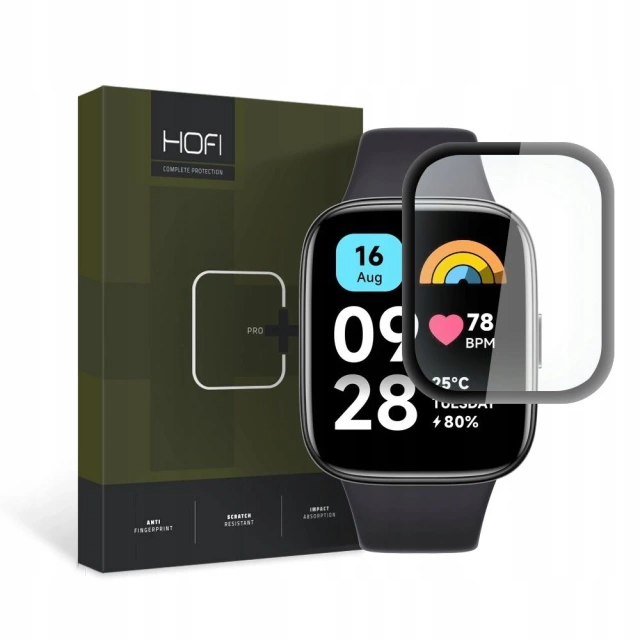 Hofi Hybrid Pro Hybridglas für Xiaomi Redmi Watch 3 Active Schwarz