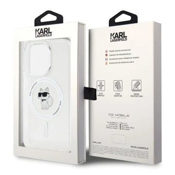 Etui Karl Lagerfeld KLHMP15LHFCCNOT для iPhone 15 Pro 6.1" прозорий твердий чохол IML Choupette MagSafe