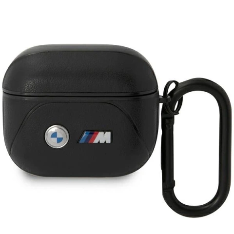 Etui BMW BMA322PVTK do AirPods 3 gen kryt černý/černý Leather Curved Line