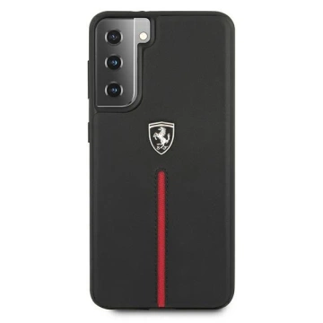 Ferrari Hardcase для Samsung Galaxy S21 Plus black/black Hardcase Off Track Leather Nylon Stripe
