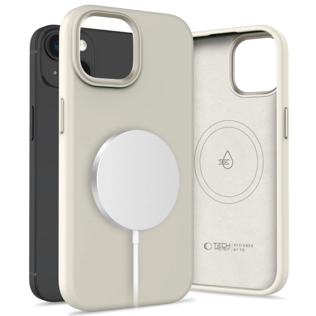 Etui do iPhone 15 Tech-Protect Silicone Pure MagSafe Latte