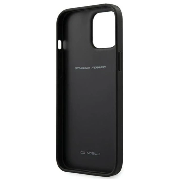 Obal na telefón Ferrari iPhone 12 Pro Max 6,7" čierny/čierny pevný obal Off Track Perforated