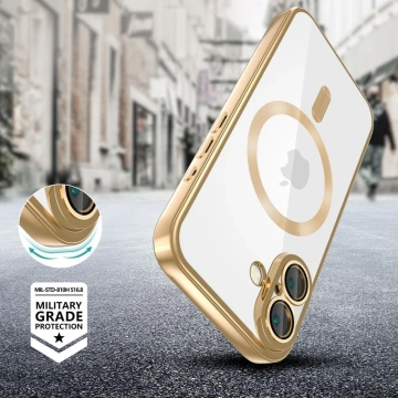 Puzdro pre iPhone 16e Tech-Protect MagFlex MagSafe Shiny Gold