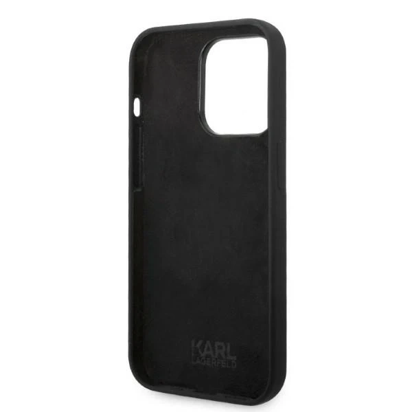 Handyschutzhülle Karl Lagerfeld KLHCP14LSRSGRCK für Apple iPhone 14 Pro 6.1" Hardcase schwarz/schwarz Silikon RSG