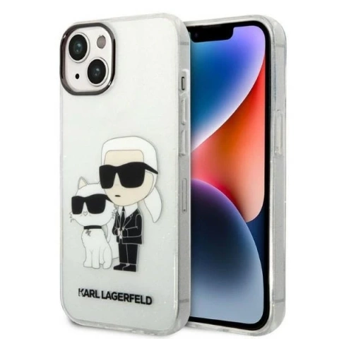Etui Karl Lagerfeld KLHCP14MHNKCTGT do iPhone 14 Plus 6,7" hardcase Gliter Karl&Choupette