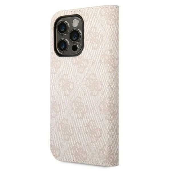 Чохол Guess GUBKP14LHG4SHP для Apple iPhone 14 Pro 6.1" pink/pink book 4G Vintage Gold Logo