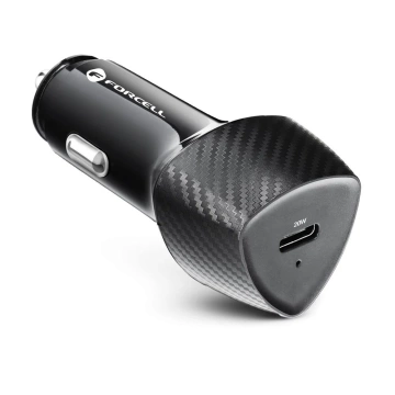 Nabíjačka do auta Forcell Carbon 20W USB-C Lightning kábel