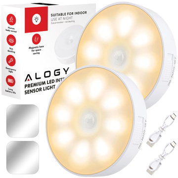 2x Lampa LED pohybový senzor súmrak nočná lampa Alogy Sensor Light Bezdrôtové osvetlenie nábytku Teplé svetlo 3000k