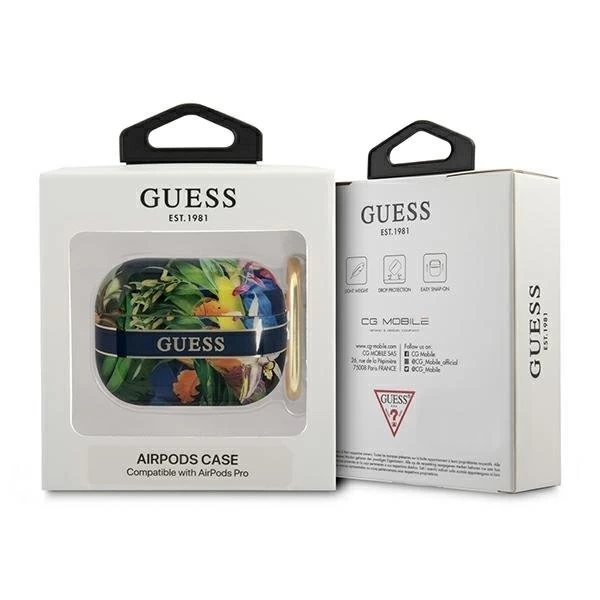 Guess GUAPHHFLB AirPods Pro kryt niebieski/blue Flower Strap Collection
