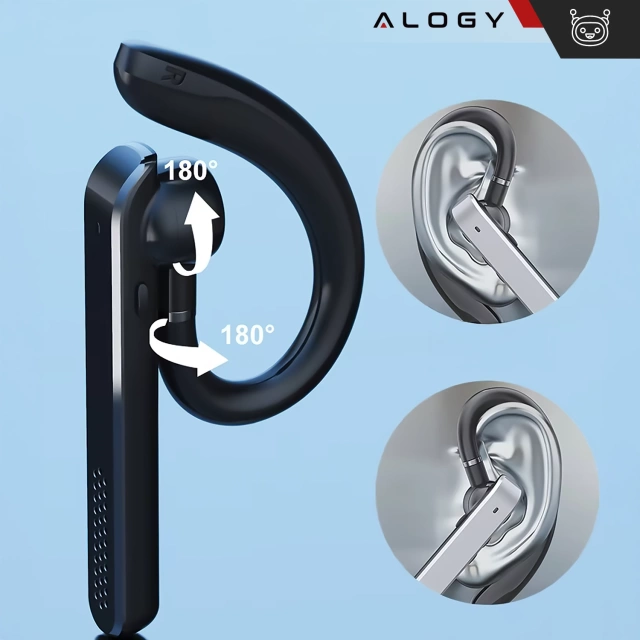 Alogy Bluetooth Earphone for Phone Waterproof IPX4 for Calls Black