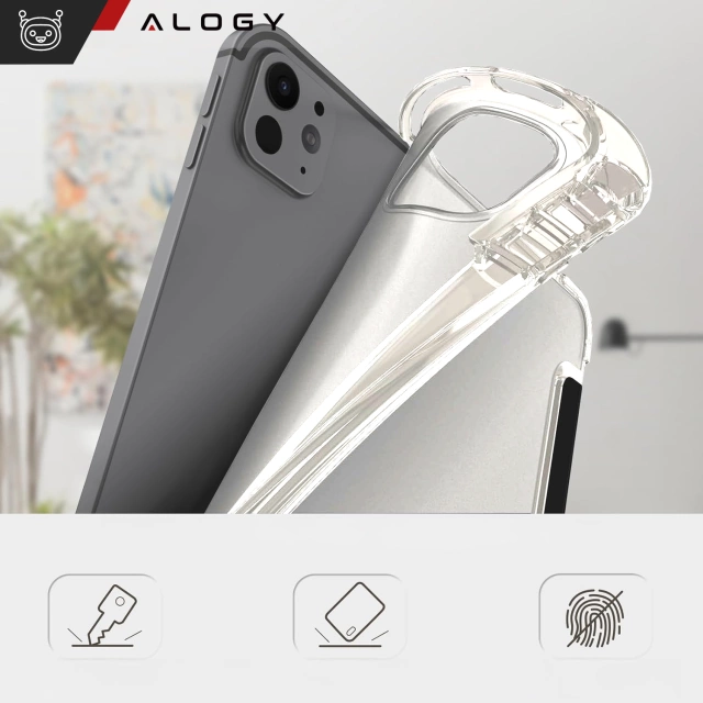 Pouzdro na iPhone 14 Pro Mag Safe Matt Case Cover matné Alogy Ring obrněné pouzdro na telefon černé