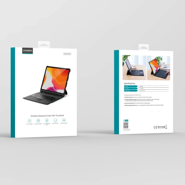 Choetech Keyboard Case Cover pro iPad Pro 12,9" 2020/2021 bezdrátová Bluetooth klávesnice černá (BH-015)