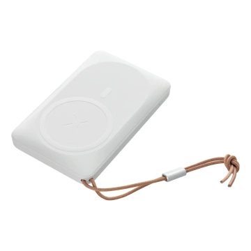 Powerbank Externá batéria VEGER MagOn s Qi nabíjaním pre MagSafe 15W - 10 000mAh PD 22,5W biela (VP1151 / W1151)