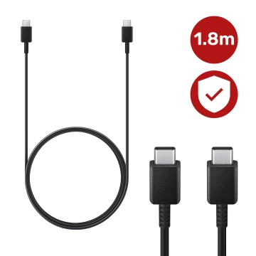 Originálny kábel USB-C 5A 1,8 m Samsung EP-DX510, kábel pre rýchle nabíjanie, nabíjanie a prenos dát, čierny