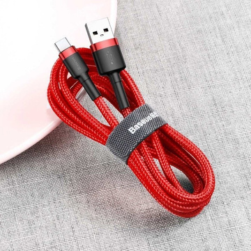 Кабель Baseus Cafule USB-C Type C 2A 3м Червоно-чорний