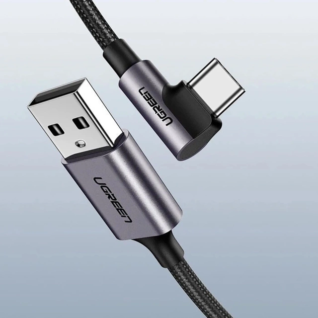 Kabel USB-A – USB-C 3A 3m Ugreen US284 70255 Kątowy Szary