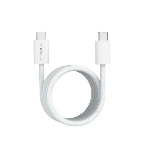 Magnetic USB-C RollUp Cable 1.5m, 100W, 480 Mbps, Nylon, White