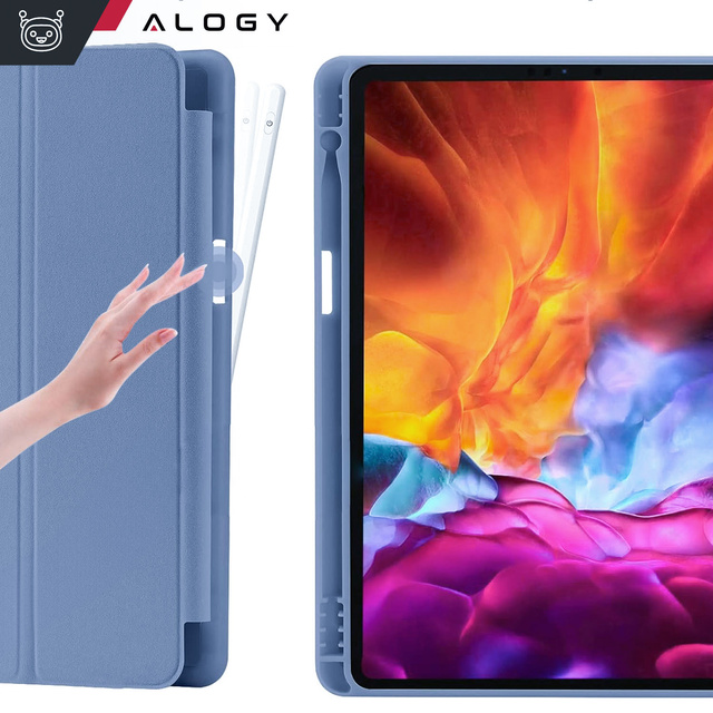 Hülle für Apple iPad 10.2 9 Gen 8/7 2021/2020/2019 Smart Pencil Case Alogy TPU Tablet Cover Blau