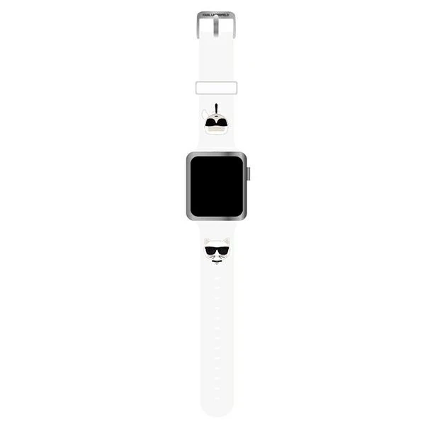 Smartwatch strap Karl Lagerfeld KLAWLSLCKW for Apple Watch 42/44/45mm white/white strap Silicone Karl