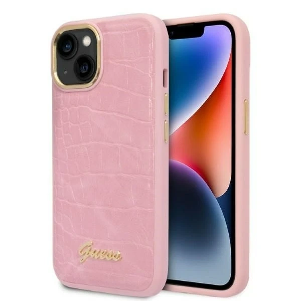 Чохол для телефону Guess GUHCP14MHGCRHP для Apple iPhone 14 Plus 6.7" pink/pink hardcase Croco Collection