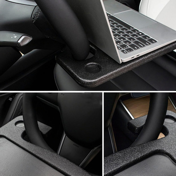 Car organizer steering wheel table tray holder laptop stand, drinks and meals Alogy black
