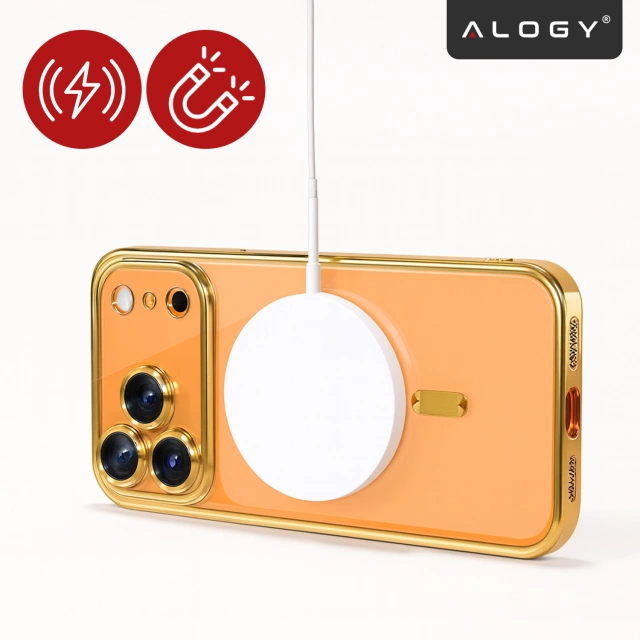 Etui z MagSafe do Apple iPhone 17 Pro – obudowa glamour z ochroną obiektywu, eleganckie i odporne na zarysowania – Alogy LuxuryRing™ Glamour Case Gold