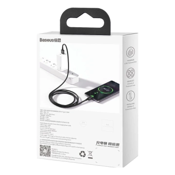 Baseus Superior USB - USB Type C kabel 66 W (11 V / 6 A) Huawei SuperCharge SCP 1 m černý (CATYS-01)