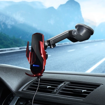 Držák do auta Forcell HS1 Auto IR Qi 15W indukční červený