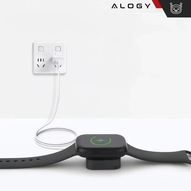 Apple Watch Alogy Ladegerät mit USB-C-Anschluss, Mini-Powerbank, Schwarz