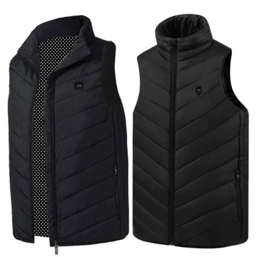 Heated Vest Women Men Sleeveless Jacket USB Quilted Heated Electric Winter Unisex Size XL Black