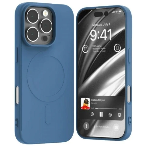 Напівсиліконовий чохол Mercury MagSafe для iPhone 16 Pro 6.3" Blue