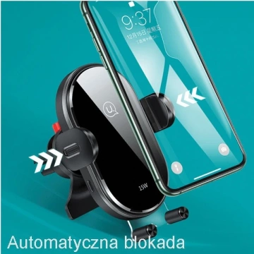 USAMS US-CD132 15W Automatický indukčný držiak telefónu do auta do vetracích otvorov. CD132ZJ01 čierno/čierna