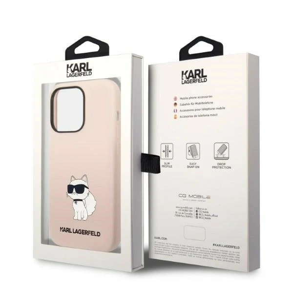 Karl Lagerfeld KLHCP14LSNCHBCP Schutzhülle für Apple iPhone 14 Pro 6.1" Hardcase pink/pink Silikon Choupette