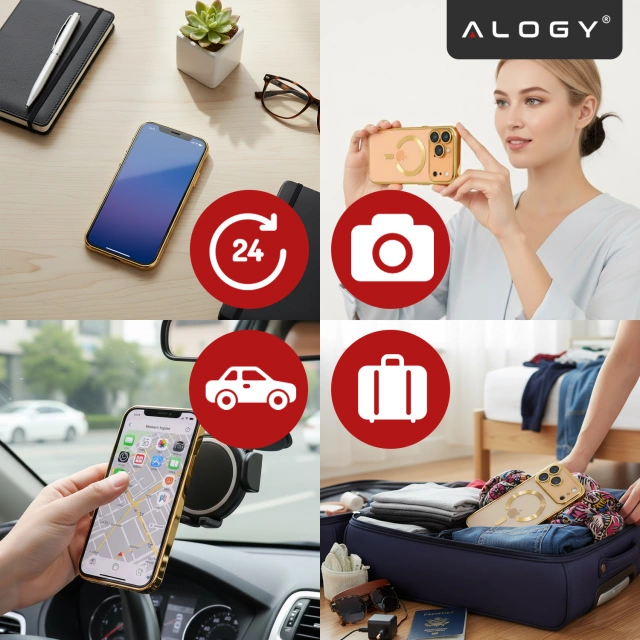 Kryt pre Apple iPhone 16 Pro Max Alogy MagSafe Hybrid Matte Case Matný kryt s ochranou šošovky čierny