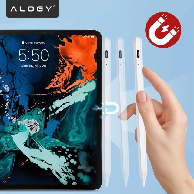 Магнітний стилус Alogy Note & Sketch Pen для Apple iPad Pro/ Air/ Mini White