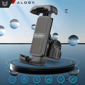 Bike Phone Holder 4.7-6.8" for Phone Bike Handlebar for Bike Motorcycle Adjustable Alogy Sport Black