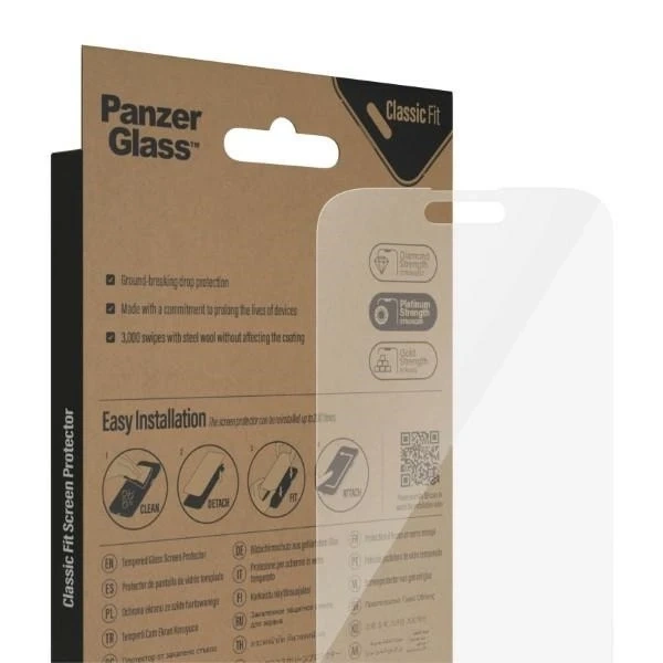 Szkło PanzerGlass Classic Fit для iPhone 14 Pro Max 6,7" Screen Protection Antibacterial 2770
