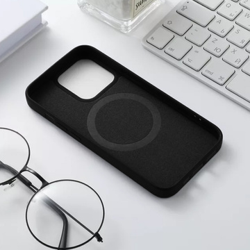Puzdro pre MagSafe Ultra Slim Mag Alogy pre Qi nabíjačky pre Apple iPhone 13 Pro čierne sklo indukčnej nabíjačky