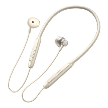 Бездротові навушники Joyroom JR-D8 з шийним ободом, кремово-білі, Bluetooth 5.4