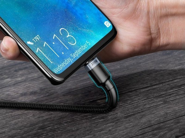 Kábel 2m Baseus Cafule USB-C Quick Charge 3.0 PD 2.0 100W 5A Szary